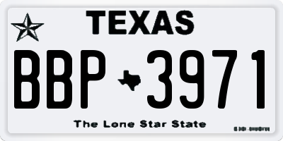 TX license plate BBP3971