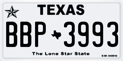 TX license plate BBP3993