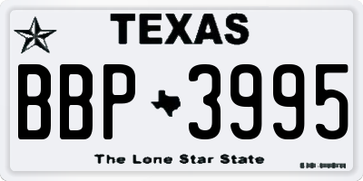 TX license plate BBP3995