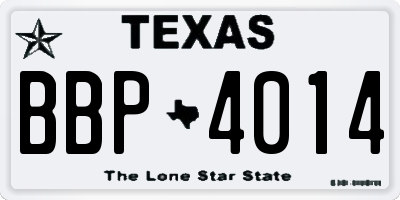 TX license plate BBP4014