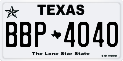 TX license plate BBP4040