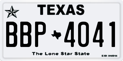 TX license plate BBP4041