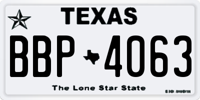 TX license plate BBP4063