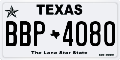 TX license plate BBP4080