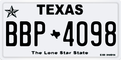 TX license plate BBP4098