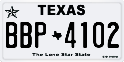 TX license plate BBP4102