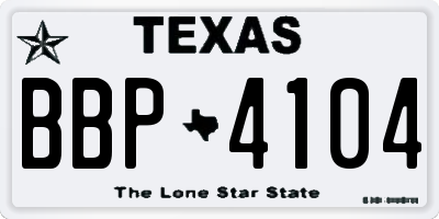 TX license plate BBP4104