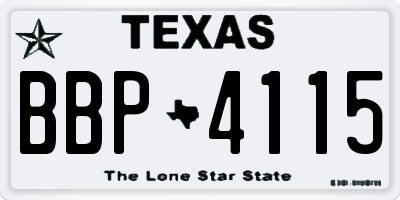 TX license plate BBP4115