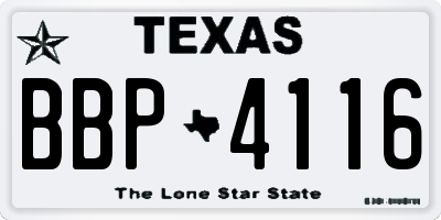 TX license plate BBP4116