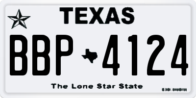 TX license plate BBP4124