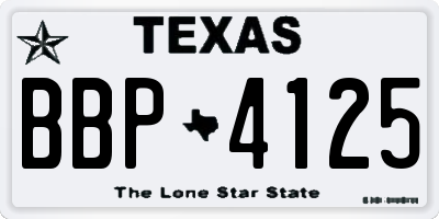 TX license plate BBP4125
