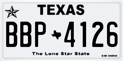 TX license plate BBP4126