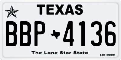TX license plate BBP4136