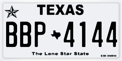 TX license plate BBP4144
