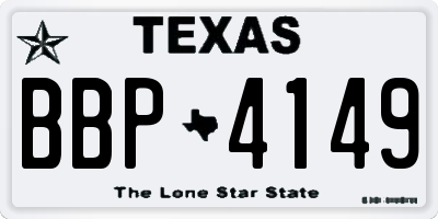 TX license plate BBP4149