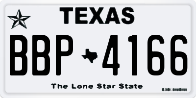 TX license plate BBP4166