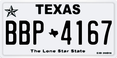 TX license plate BBP4167