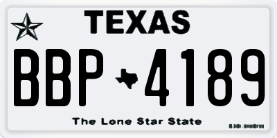 TX license plate BBP4189