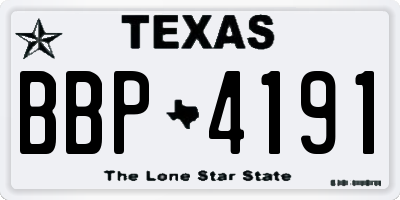 TX license plate BBP4191
