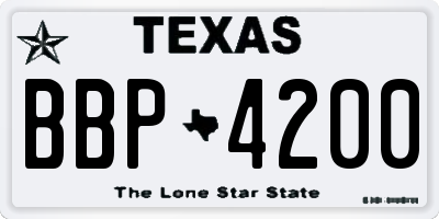 TX license plate BBP4200