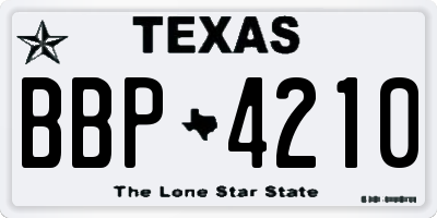 TX license plate BBP4210