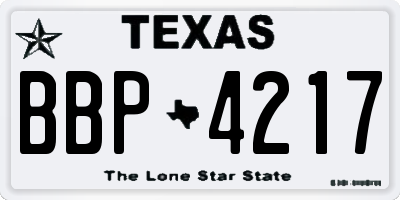 TX license plate BBP4217