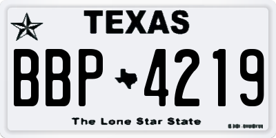 TX license plate BBP4219