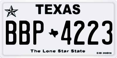 TX license plate BBP4223