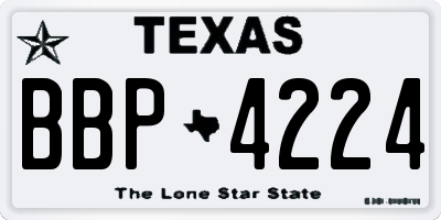 TX license plate BBP4224