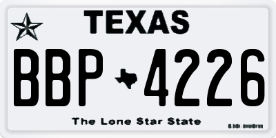 TX license plate BBP4226