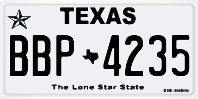 TX license plate BBP4235
