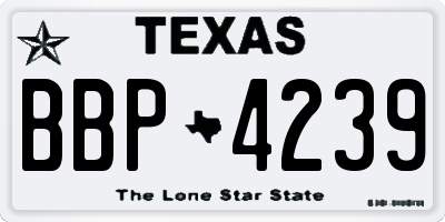 TX license plate BBP4239