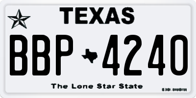 TX license plate BBP4240