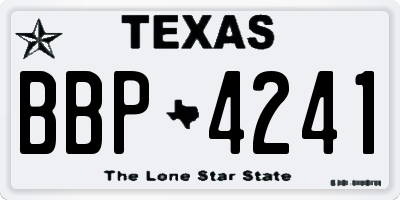 TX license plate BBP4241