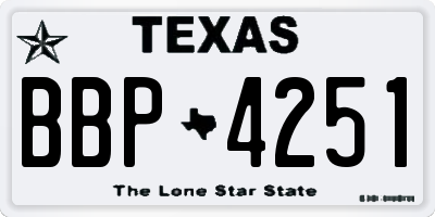 TX license plate BBP4251