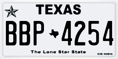 TX license plate BBP4254