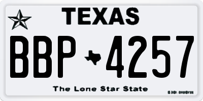 TX license plate BBP4257
