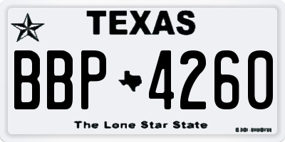 TX license plate BBP4260