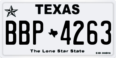 TX license plate BBP4263