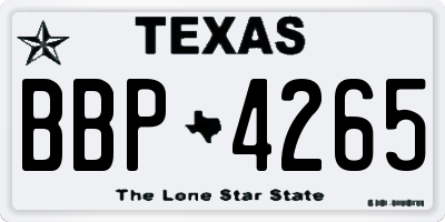 TX license plate BBP4265