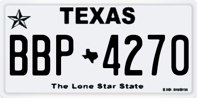 TX license plate BBP4270