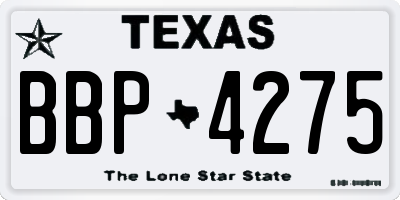 TX license plate BBP4275
