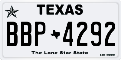 TX license plate BBP4292