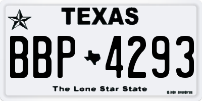 TX license plate BBP4293