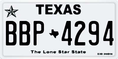 TX license plate BBP4294
