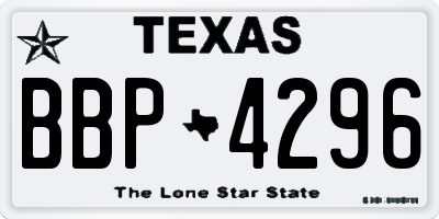 TX license plate BBP4296