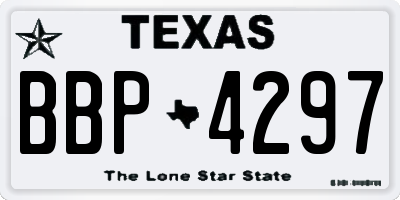 TX license plate BBP4297