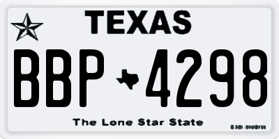 TX license plate BBP4298