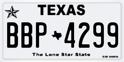 TX license plate BBP4299