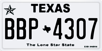 TX license plate BBP4307